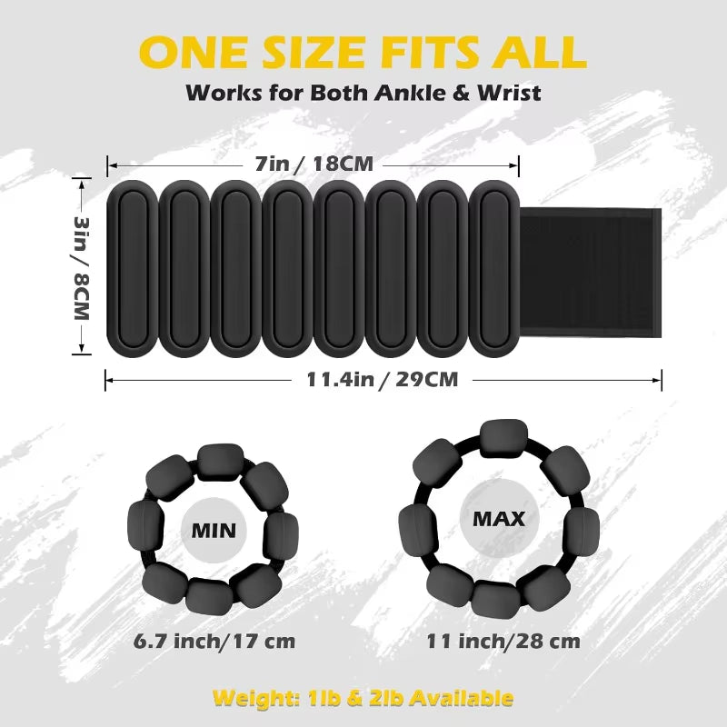 Wrist Weights Ankle Weights for Men&Women Portable Wearable Adjustable Leg Wrist Weighted Bracelet for Pilate、Yoga、Gym Training