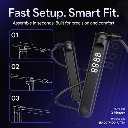 Aerocord Cordless Smart Jump Rope – Your Ultimate Digital Fitness Tracker for Low Impact Cardio & Balance Training Anytime, Anywhere!