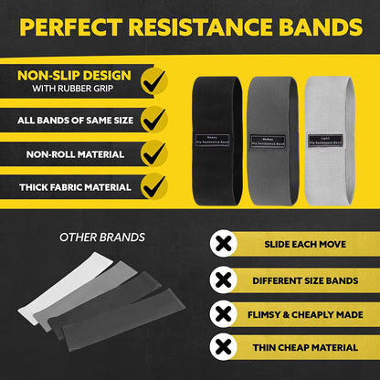 Premium Fabric Resistance Hip Bands for Glutes & Thighs - Ultimate Workout Loops for Squats, Yoga & Fitness