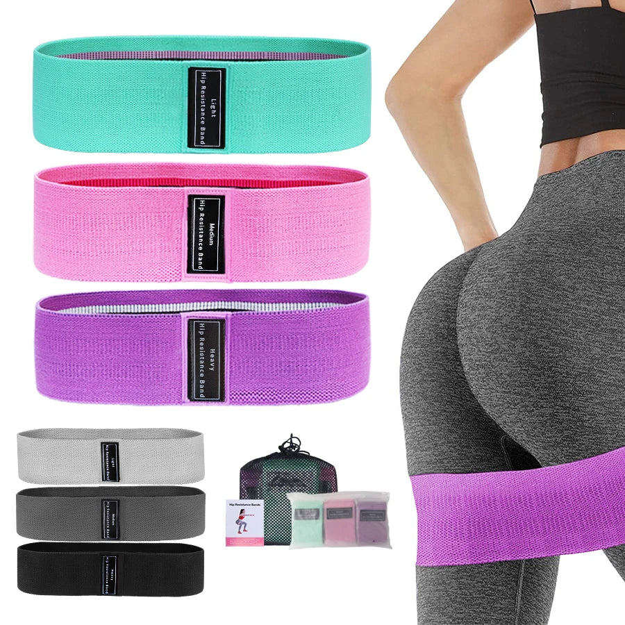 Premium Fabric Resistance Hip Bands for Glutes & Thighs - Ultimate Workout Loops for Squats, Yoga & Fitness