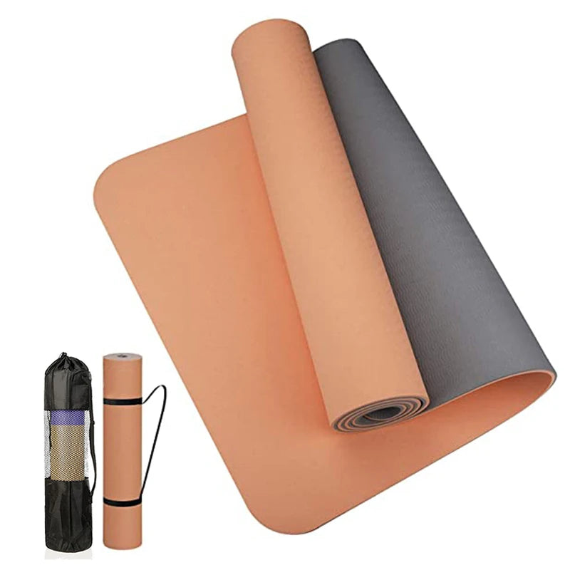Premium Non-Slip Two-Color TPE Yoga Mat - 180x57cm for Ultimate Home Fitness