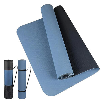 Premium Non-Slip Two-Color TPE Yoga Mat - 180x57cm for Ultimate Home Fitness