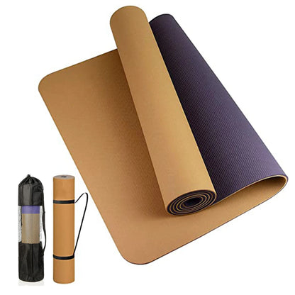 Premium Non-Slip Two-Color TPE Yoga Mat - 180x57cm for Ultimate Home Fitness