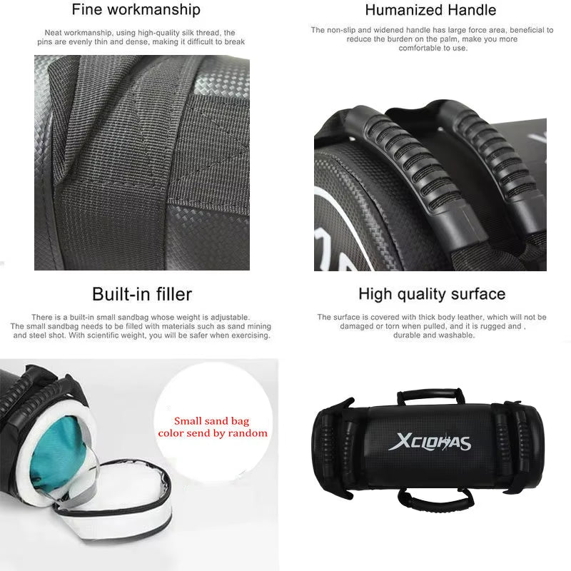 Versatile Unfilled Fitness Sandbag - Adjustable 5-30Kg for Strength Training & Muscle Building