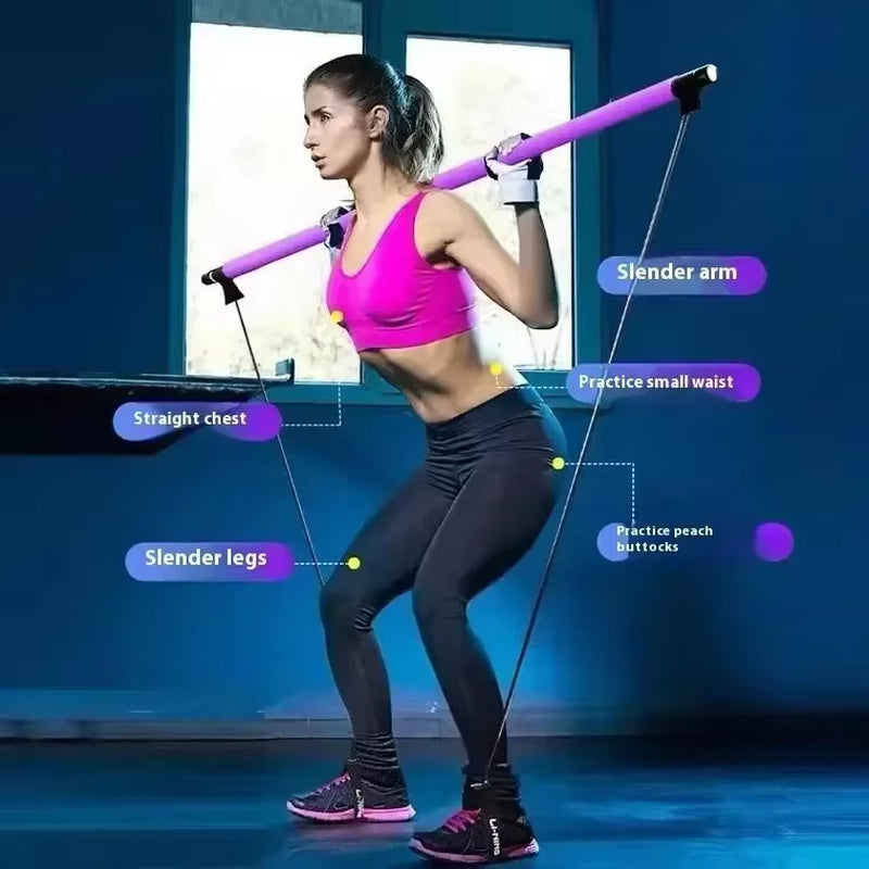 Ultimate Portable Pilates Bar Kit with Resistance Bands - Perfect for Yoga, Stretching, and Sculpting Workouts!