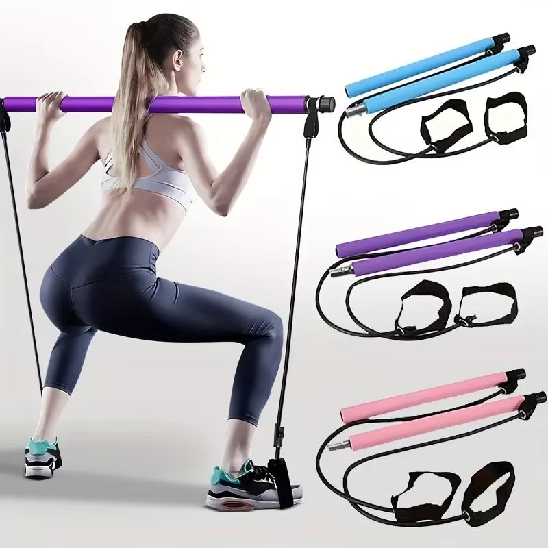 Ultimate Portable Pilates Bar Kit with Resistance Bands - Perfect for Yoga, Stretching, and Sculpting Workouts!