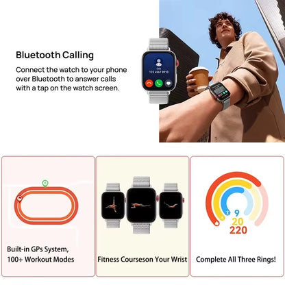 Revolutionize Your Health with the Smart Fitness Watch FIT 3 - Bluetooth Calling, Advanced Health Management & NFC!