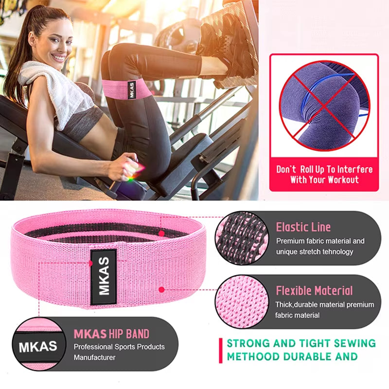 Ultimate Hip Fitness Resistance Bands Set - 3-Piece Fabric Loop Yoga Booty Bands for Leg, Thigh, and Glute Workouts