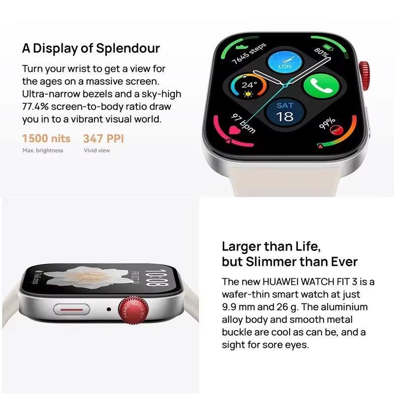 Revolutionize Your Health with the Smart Fitness Watch FIT 3 - Bluetooth Calling, Advanced Health Management & NFC!