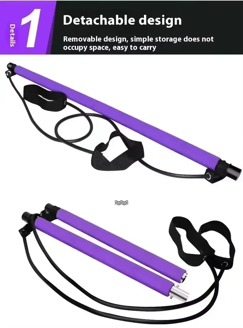 Ultimate Portable Pilates Bar Kit with Resistance Bands - Perfect for Yoga, Stretching, and Sculpting Workouts!