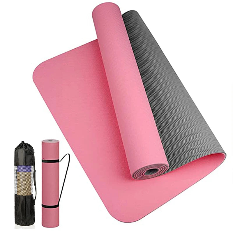 Premium Non-Slip Two-Color TPE Yoga Mat - 180x57cm for Ultimate Home Fitness