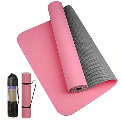 Premium Non-Slip Two-Color TPE Yoga Mat - 180x57cm for Ultimate Home Fitness