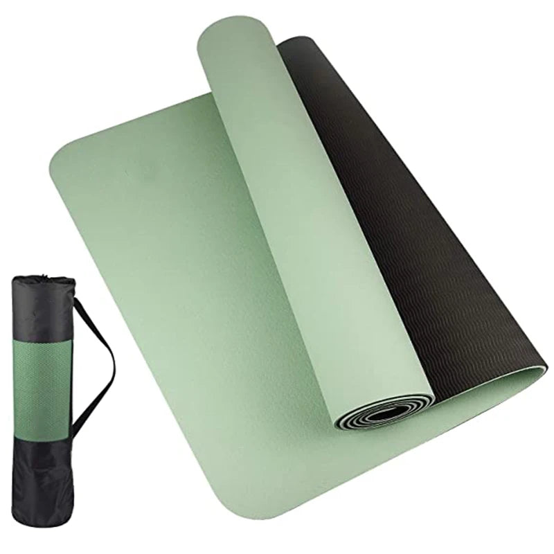 Premium Non-Slip Two-Color TPE Yoga Mat - 180x57cm for Ultimate Home Fitness