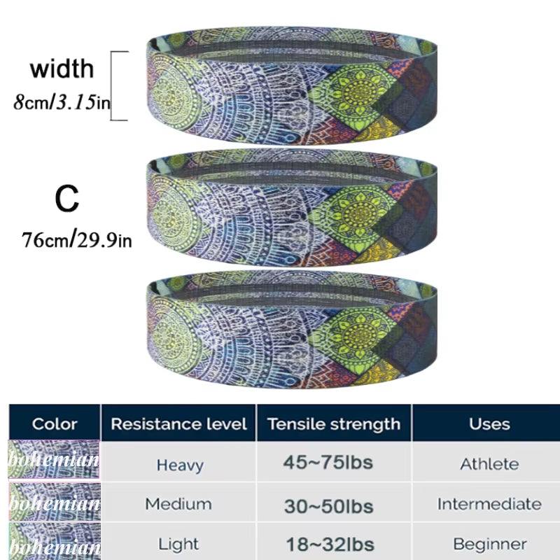 Ultimate Hip Fitness Resistance Bands Set - 3-Piece Fabric Loop Yoga Booty Bands for Leg, Thigh, and Glute Workouts
