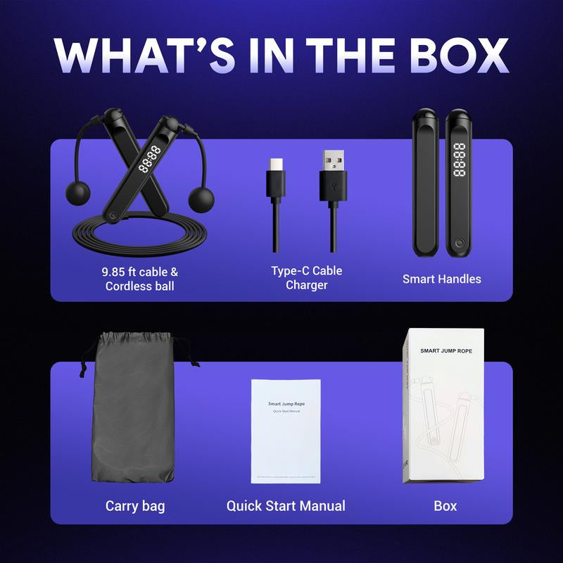 Aerocord Cordless Smart Jump Rope – Your Ultimate Digital Fitness Tracker for Low Impact Cardio & Balance Training Anytime, Anywhere!