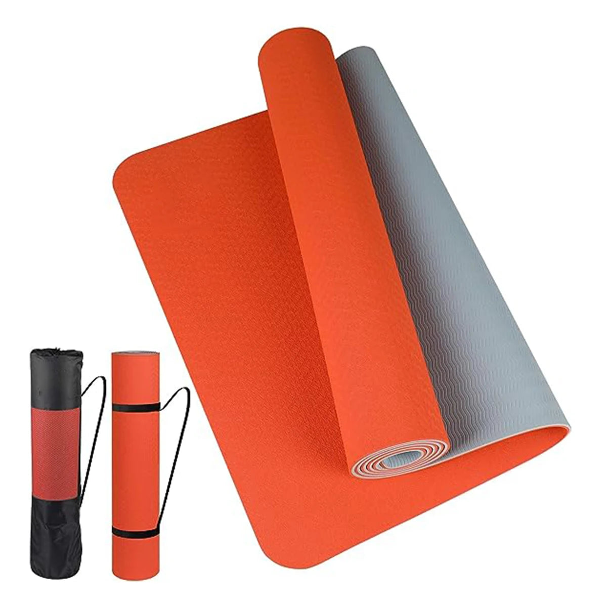Premium Non-Slip Two-Color TPE Yoga Mat - 180x57cm for Ultimate Home Fitness